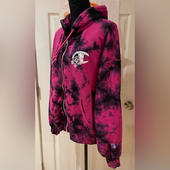 Champion Women’s Powerblend Fleece Tie Dye Hoodie Size  L - Picture 5 of 13